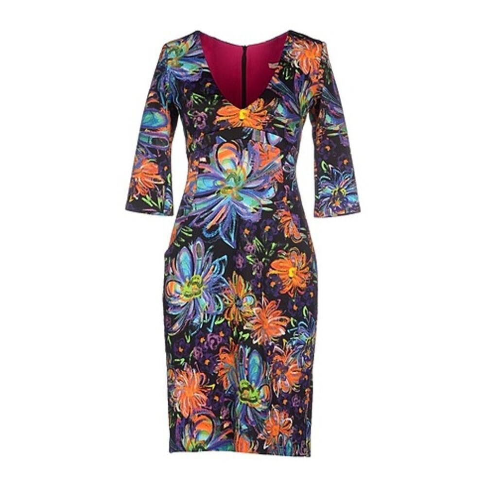 NWT $295 ‎  Maiocci floral stretch dress. M